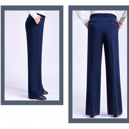 Navy coffee color wide leg ballroom latin dance pants for men youth flamenco waltz tango jive chacha stage performance straight long trousers for man